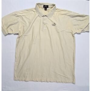 Vintage Antigua Bedrock Golf Polo Shirt Embroidered Logo Beige Casual XXL